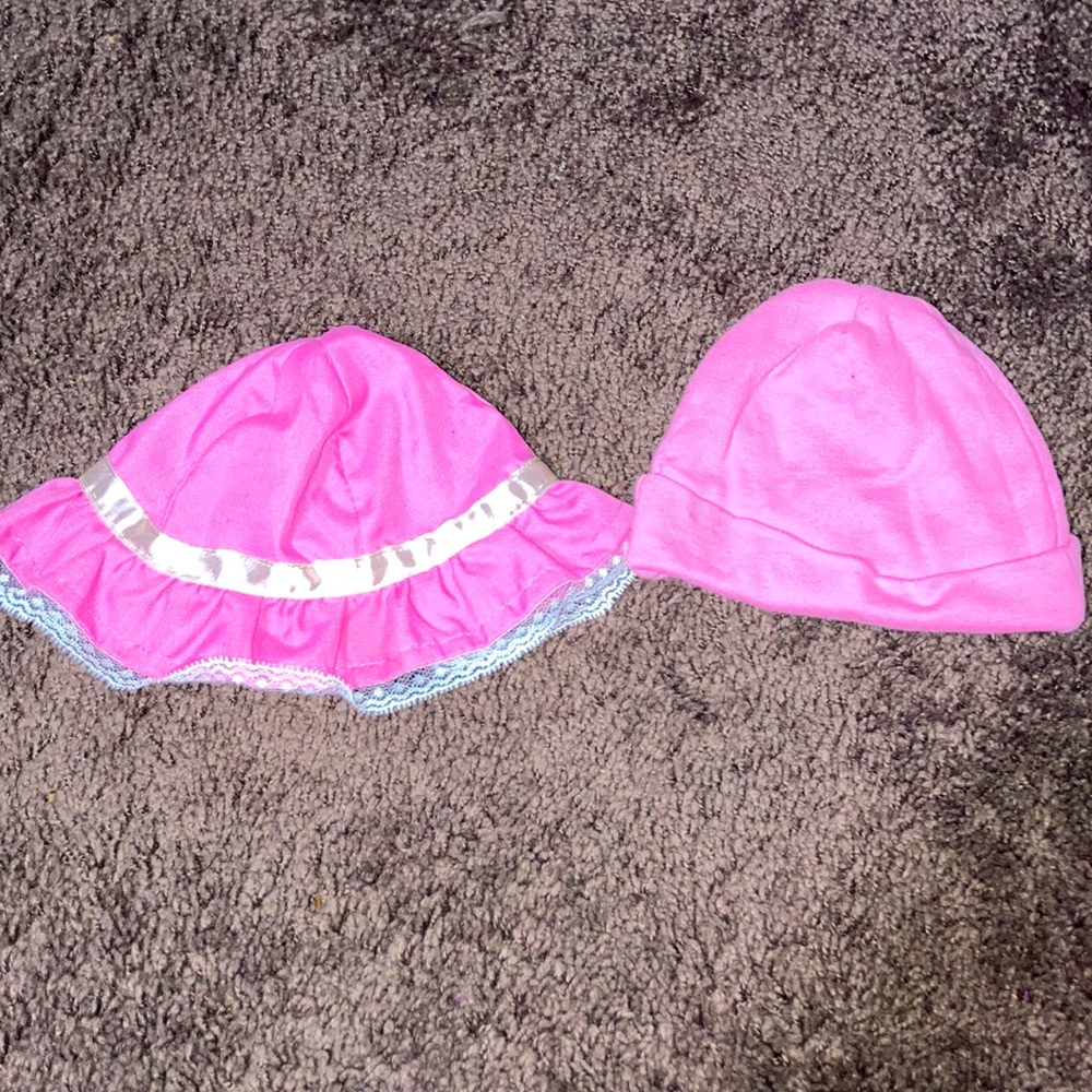 Two baby girl hats